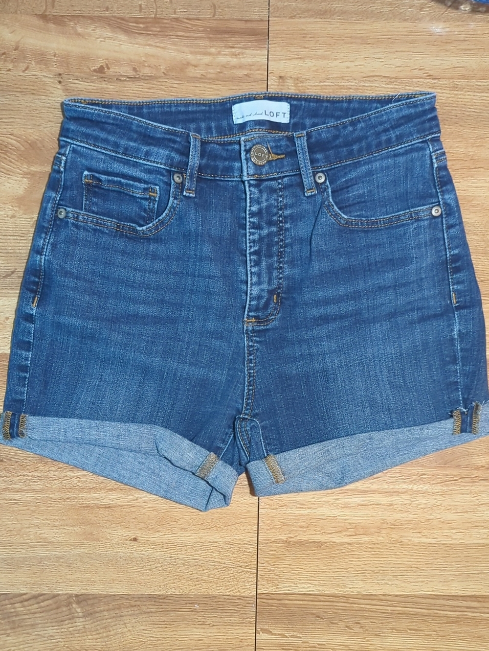 LOFT High-Rise Dark Blue Denim Jeans